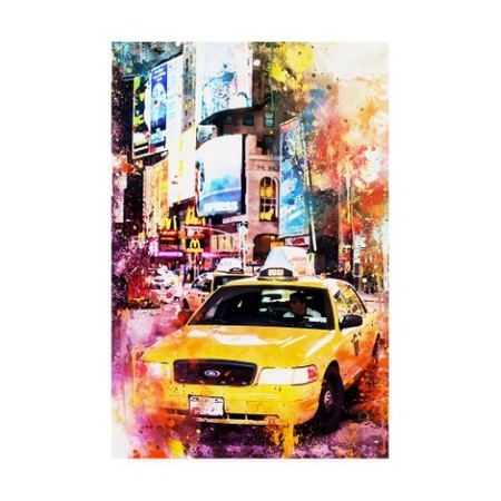 Philippe Hugonnard 'NYC Watercolor Collection - Crazy Night' Canvas Art,30x47